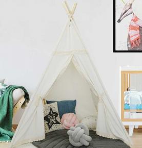 lace trim teepee tent
